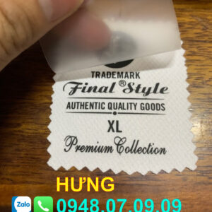 nhãn ép nhiệt quần áo