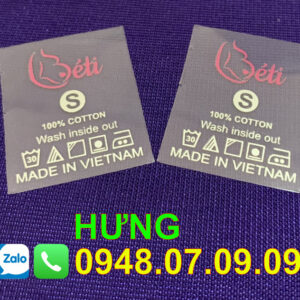 nhãn size ép nhiệt